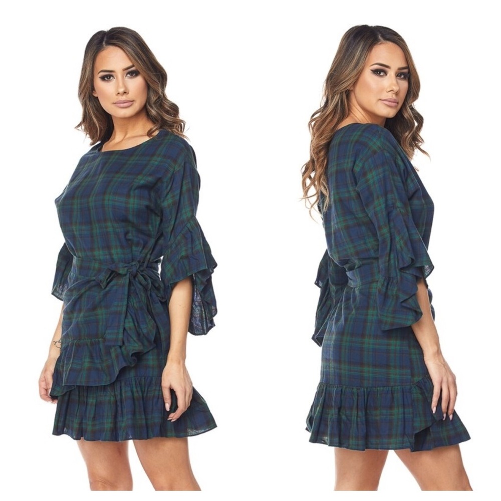 Plaid Wrap Dress
